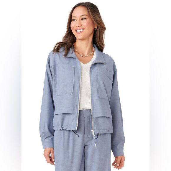 Democracy Women's Long Sleeve Bomber Jacket L nwt - Picture 1 of 5